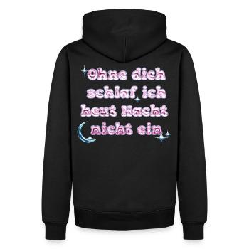 Sans toi - Conception de texte Y2K - Sweat à capuche Premium bio Homme - noir - Dos - Nico (187cm)