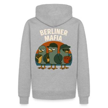 Berliner Mafia Möwen - Männer Premium Bio Hoodie - Grau meliert - Hinten - Thijin (182cm)