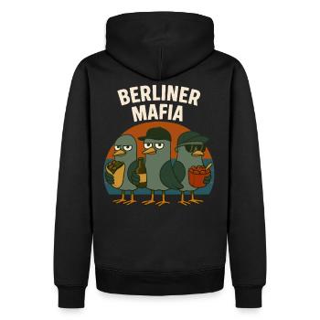 Berliner Mafia Möwen - Männer Premium Bio Hoodie - Schwarz - Hinten - Nico (187cm)