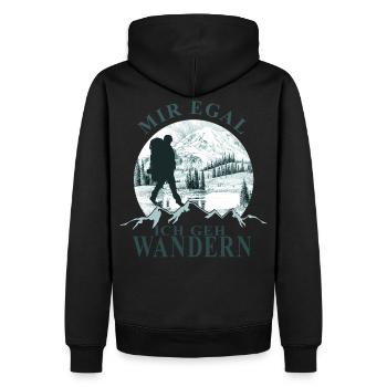 I don't care, I'm going hiking - in winter - Men’s Premium Organic Hoodie - black - Back - Nico (187cm)