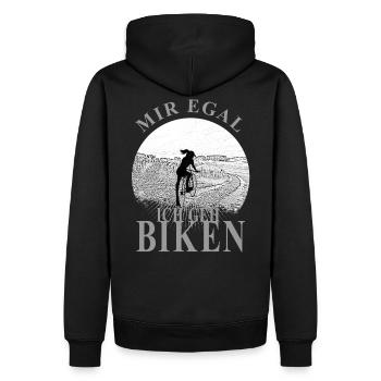 Femme à vélo Je m’en fiche je vais faire du vélo - Sweat à capuche Premium bio Homme - noir - Dos - Nico (187cm)