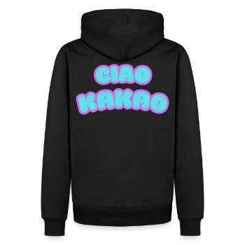 Design graffiti effronté avec des couleurs pastel - Sweat à capuche Premium bio Homme - noir - Dos - Nico (187cm)
