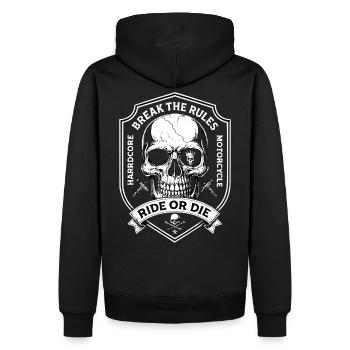Motard Motard Chopper Briser les règles - Sweat à capuche Premium bio Homme - noir - Dos - Nico (187cm)