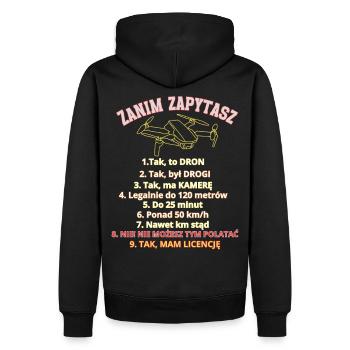 Dla pytających, zasady , Dron pilot - Männer Premium Bio Hoodie - Schwarz - Hinten - Nico (187cm)
