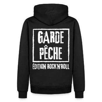garde pêche édition ROCK - Sweat à capuche Premium bio Homme - noir - Dos - Nico (187cm)