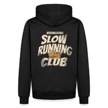 International Slow Running Club - You are welcome - Männer Premium Bio Hoodie - Schwarz - Hinten - Nico (187cm)