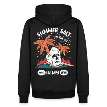 Conception de crâne estival avec des palmiers - Sweat à capuche Premium bio Homme - noir - Dos - Nico (187cm)
