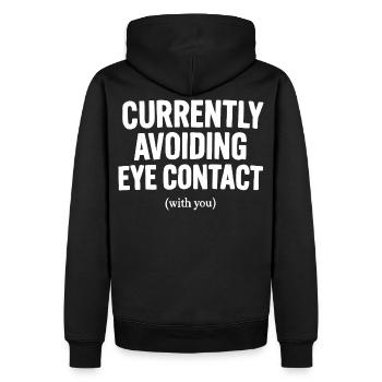 Pas de contact visuel - Sweat à capuche Premium bio Homme - noir - Dos - Nico (187cm)
