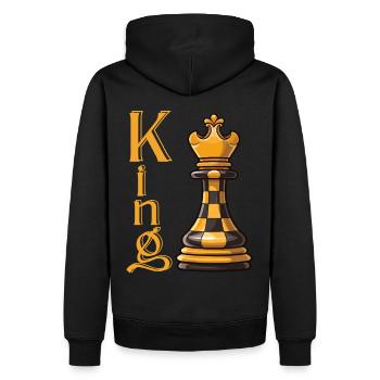 Roi des échecs Élégance - Sweat à capuche Premium bio Homme - noir - Dos - Nico (187cm)