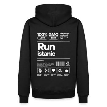 Futuristic nature motif print - Men’s Premium Organic Hoodie - black - Back - Nico (187cm)