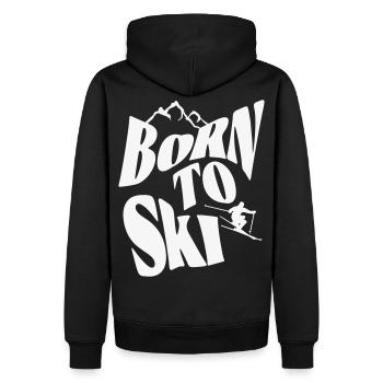 Sports d’hiver - Born to SKI - Sweat à capuche Premium bio Homme - noir - Dos - Nico (187cm)