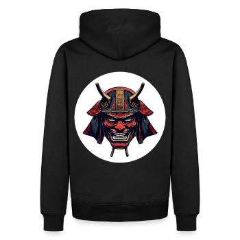 Casque de démon Oni rouge - Sweat à capuche Premium bio Homme - noir - Dos - Nico (187cm)
