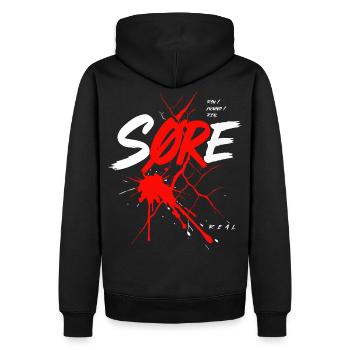 Urban Streetwear T-Shirts - Männer Premium Bio Hoodie - Schwarz - Hinten - Nico (187cm)