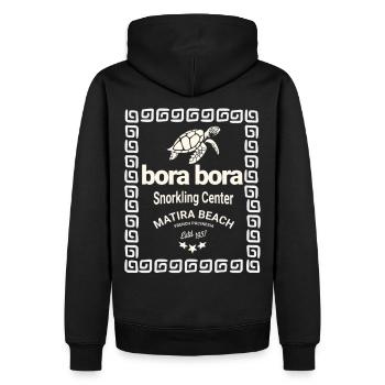Logo Bora Bora Centre Plongée - Sweat à capuche Premium bio Homme - noir - Dos - Nico (187cm)