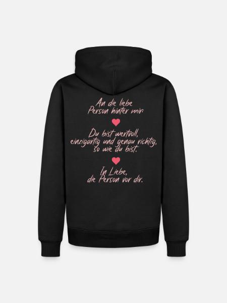 Positive Massage – An die Person hinter mir - Männer Premium Bio Hoodie - Schwarz