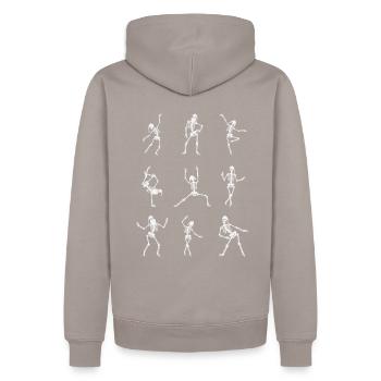 Dynamic dance silhouettes - Men’s Premium Organic Hoodie - taupe - Back - Nico (187cm)