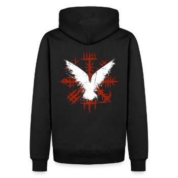 Wikinger Vegvisir mit Odins Raben - Männer Premium Bio Hoodie - Schwarz - Hinten - Nico (187cm)