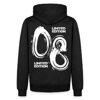 Spirale de contrastes Edition Limitée 2008 - Sweat à capuche Premium bio Homme - noir - Dos - Nico (187cm)