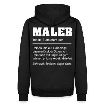 Lustige Definition Maler Beruf - Männer Premium Bio Hoodie - Schwarz - Hinten - Nico (187cm)