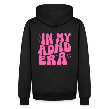TDAH Design Autosoins Santé mentale Pleine conscience - Sweat à capuche Premium bio Homme - noir - Dos - Nico (187cm)