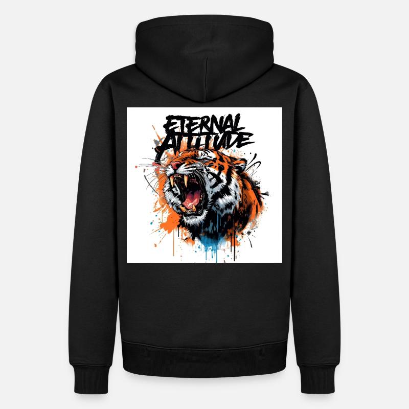 Pose du tigre éternel - Sweat à capuche Premium bio Homme - noir