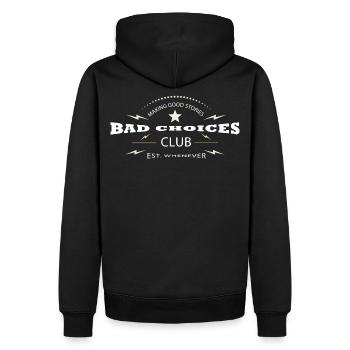 Bad Choices Club – Vintage Retro Club Design - Men’s Premium Organic Hoodie - black - Back - Nico (187cm)