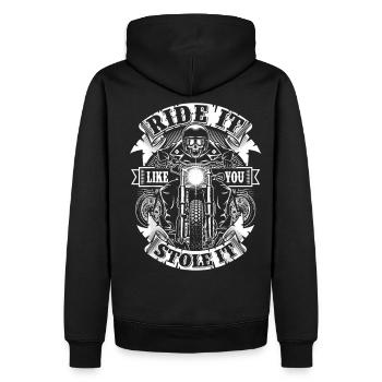 Conduis-la comme si tu l’avais volée Moto - Sweat à capuche Premium bio Homme - noir - Dos - Nico (187cm)