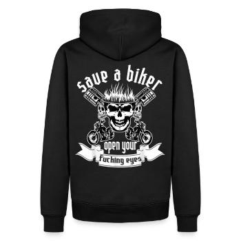 Biker Skull Motors Rally - Men’s Premium Organic Hoodie - black - Back - Nico (187cm)