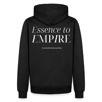 Essence à Empire - Sweat à capuche Premium bio Homme - noir - Dos - Nico (187cm)