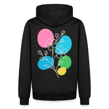 Minimalist Floral Graphic, Boho Summer - Men’s Premium Organic Hoodie - black - Back - Nico (187cm)