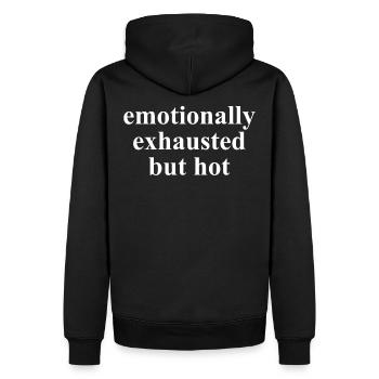 Épuisé émotionnellement mais un discours sexy - Sweat à capuche Premium bio Homme - noir - Dos - Nico (187cm)