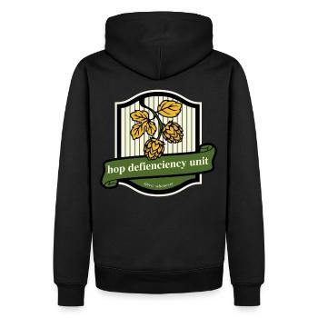 Hop Deficiency Unit Funny Beer Saying - Men’s Premium Organic Hoodie - black - Back - Nico (187cm)