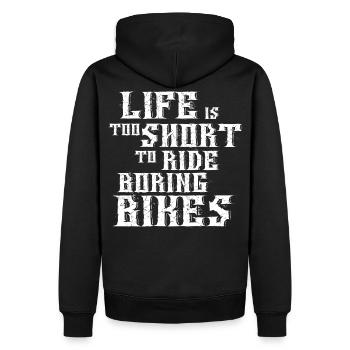 La vie est trop courte pour rouler des vélos ennuyeux - Sweat à capuche Premium bio Homme - noir - Dos - Nico (187cm)