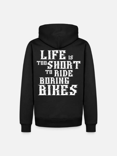 La vie est trop courte pour rouler des vélos ennuyeux - Sweat à capuche Premium bio Homme - noir