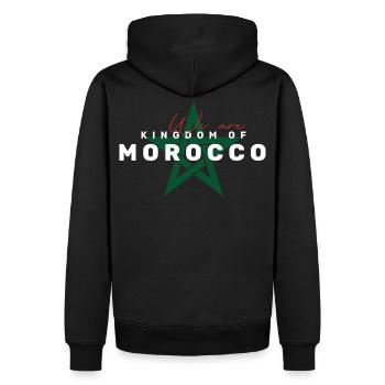 Wir sind das Königreich Marokko - Männer Premium Bio Hoodie - Schwarz - Hinten - Nico (187cm)