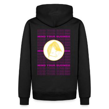 Occupez-vous de vos affaires – Minimal sarcastique de design - Sweat à capuche Premium bio Homme - noir - Dos - Nico (187cm)