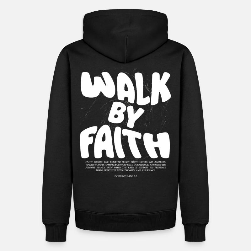Marcher par la foi - Sweat à capuche Premium bio Homme - noir