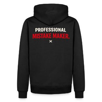 Professional Mistake Maker – Single Humor - Männer Premium Bio Hoodie - Schwarz - Hinten - Nico (187cm)