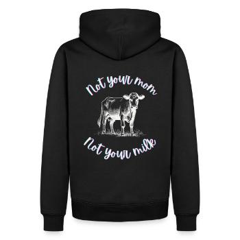 Ni ta mère, ni ton lait - Sweat à capuche Premium bio Homme - noir - Dos - Nico (187cm)