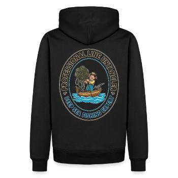 Patch de dépêcheur de Deep Sea Line - Sweat à capuche Premium bio Homme - noir - Dos - Nico (187cm)
