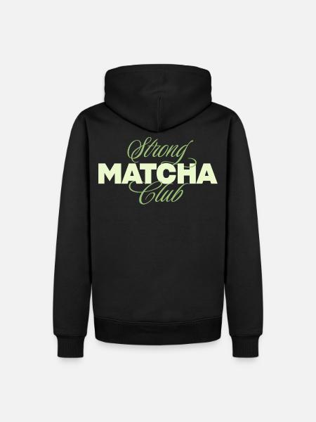 Strong Matcha Club - Sweat à capuche Premium bio Homme - noir