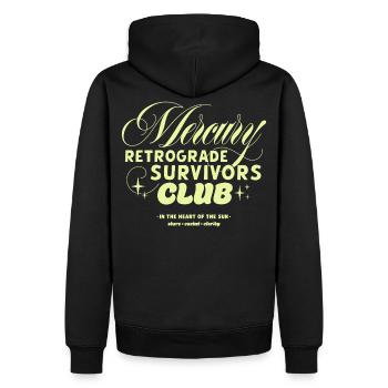 Club des survivants de Mercure rétrograde - Sweat à capuche Premium bio Homme - noir - Dos - Nico (187cm)