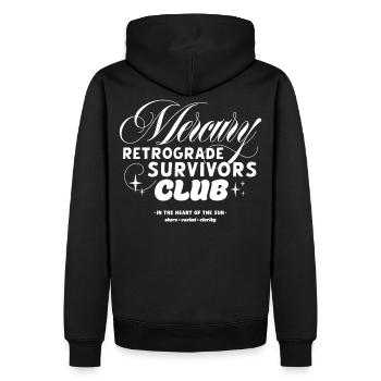 Club des survivants de Mercure rétrograde - Sweat à capuche Premium bio Homme - noir - Dos - Nico (187cm)
