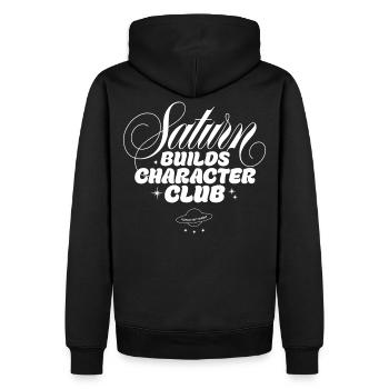 Saturn Shapes Club des Personnages - Sweat à capuche Premium bio Homme - noir - Dos - Nico (187cm)