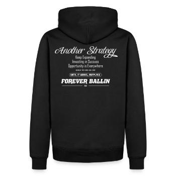 Another Strategy Forever - Männer Premium Bio Hoodie - Schwarz - Hinten - Nico (187cm)