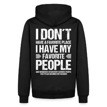Ich habe keinen Lieblingsort nur Lieblingsmenschen - Männer Premium Bio Hoodie - Schwarz - Hinten - Nico (187cm)