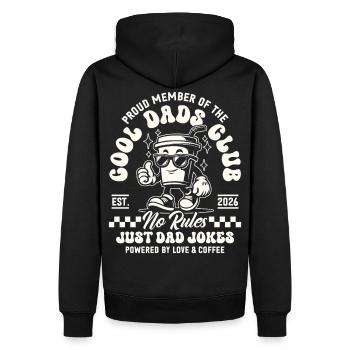 Cool Dads Club - Papa 2026 Geschenk - Männer Premium Bio Hoodie - Schwarz - Hinten - Nico (187cm)