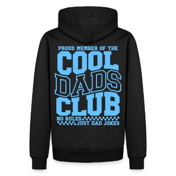 Cadeau de papa pour la fête des pères - Club des papas cool - Sweat à capuche Premium bio Homme - noir - Dos - Nico (187cm)
