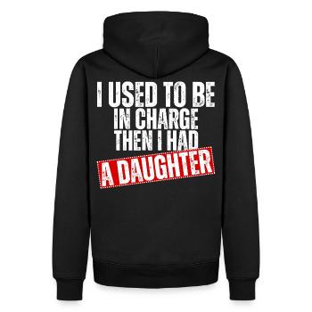 Be in Charge Then I Had A Daughter Funny dad - Sweat à capuche Premium bio Homme - noir - Dos - Nico (187cm)