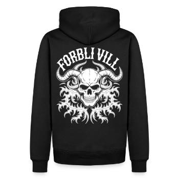 Schädel mit Hornmotiv - Männer Premium Bio Hoodie - Schwarz - Hinten - Nico (187cm)
